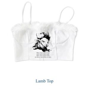 Praying brand lamb Marabou feather top M